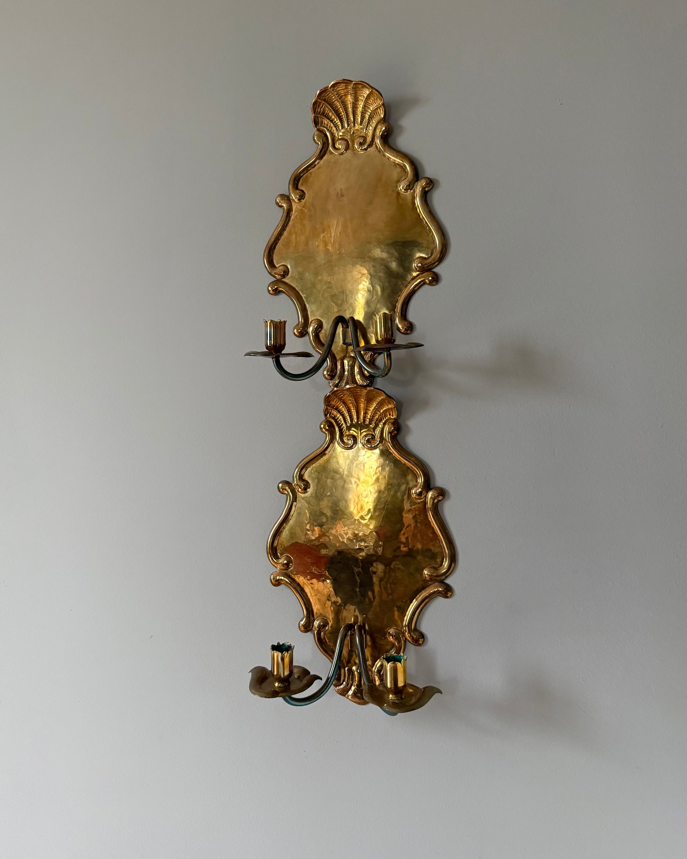 Pair of Brass Wall Sconces
