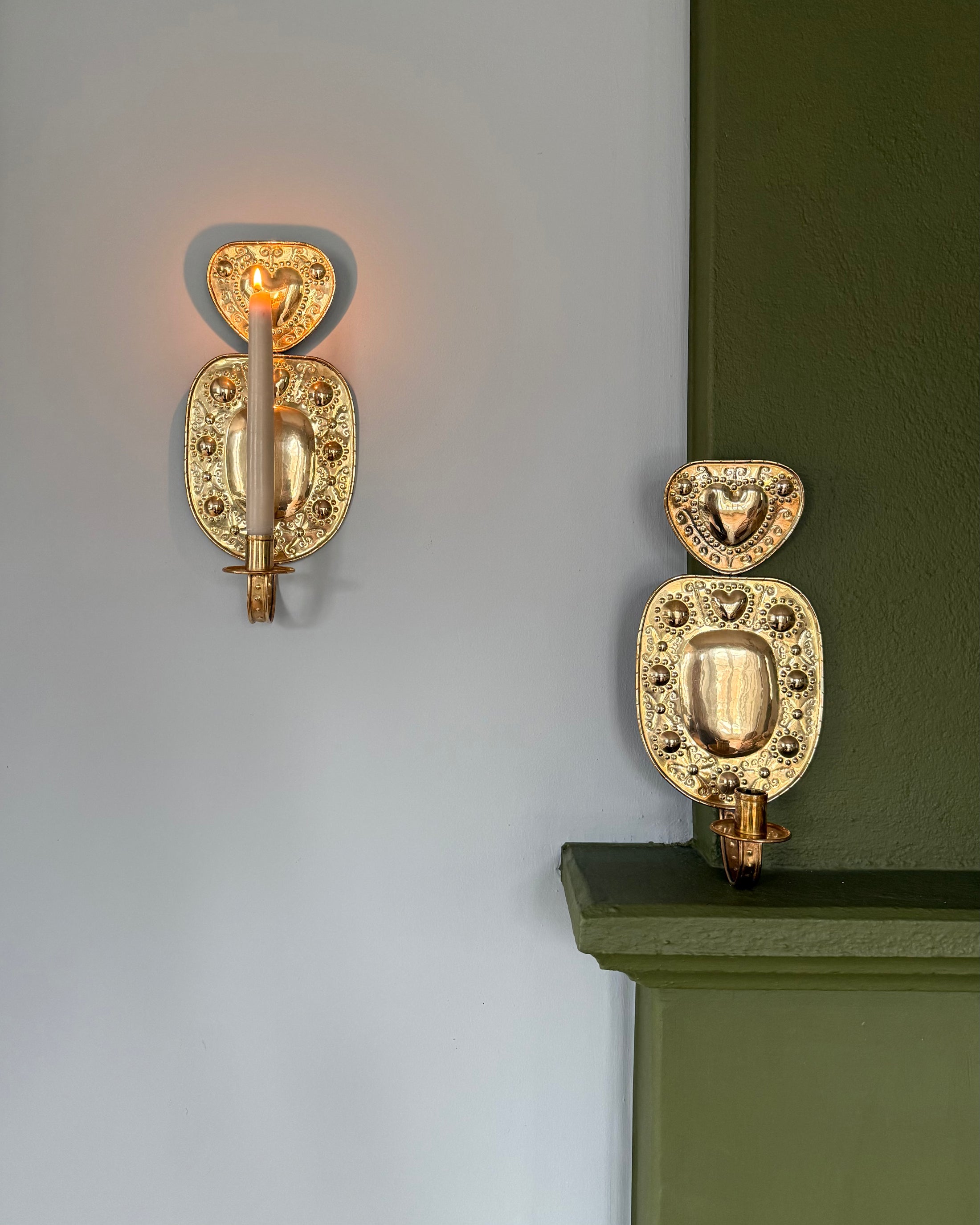 Pair of Brass Wall Sconces