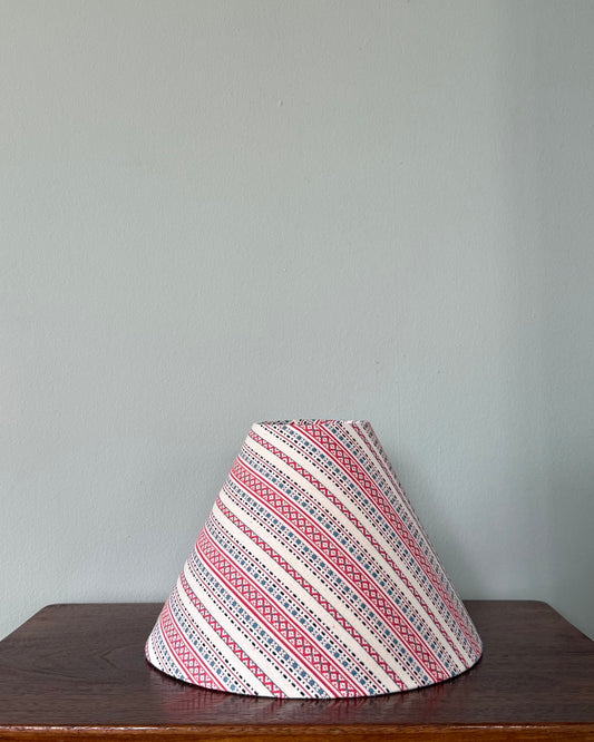Handmade Lampshade - Waves of Red and Blue