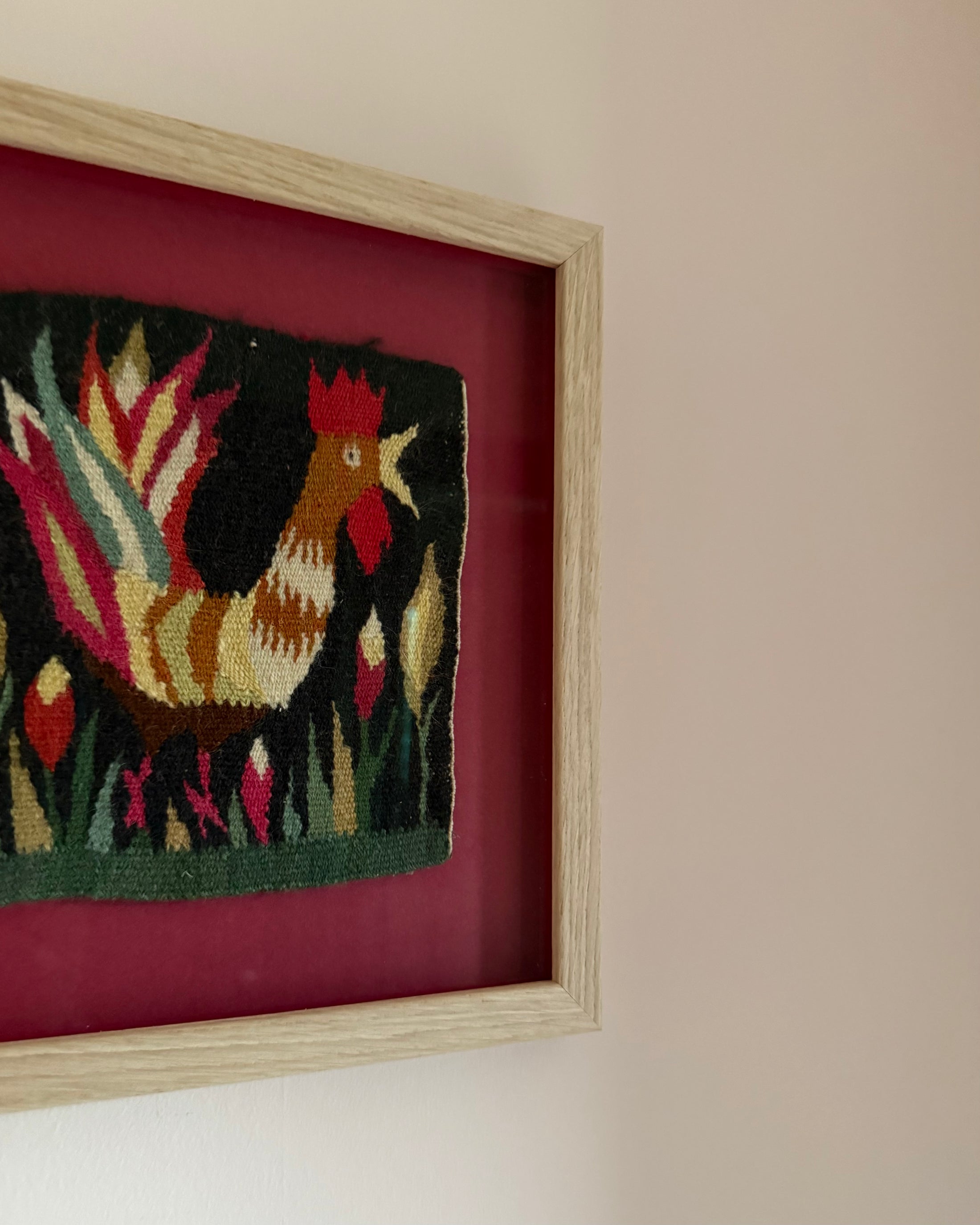 Framed Vintage Tapestry - The Rooster