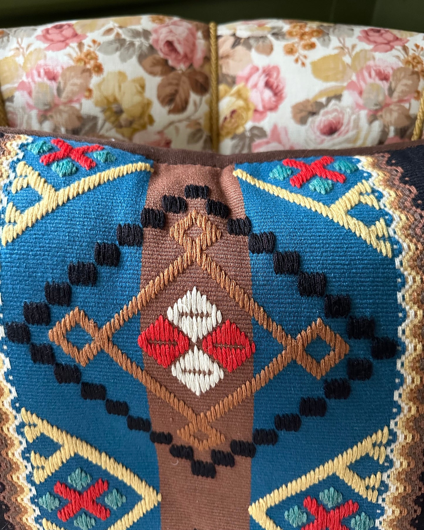 Hand-Embroidered Cushion