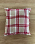 Load image into Gallery viewer, Vintage ABC Cushion with Red Checked Piping
