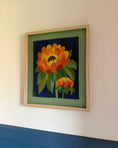 Load image into Gallery viewer, Framed Vintage Tapestry - Dahlia in Orange
