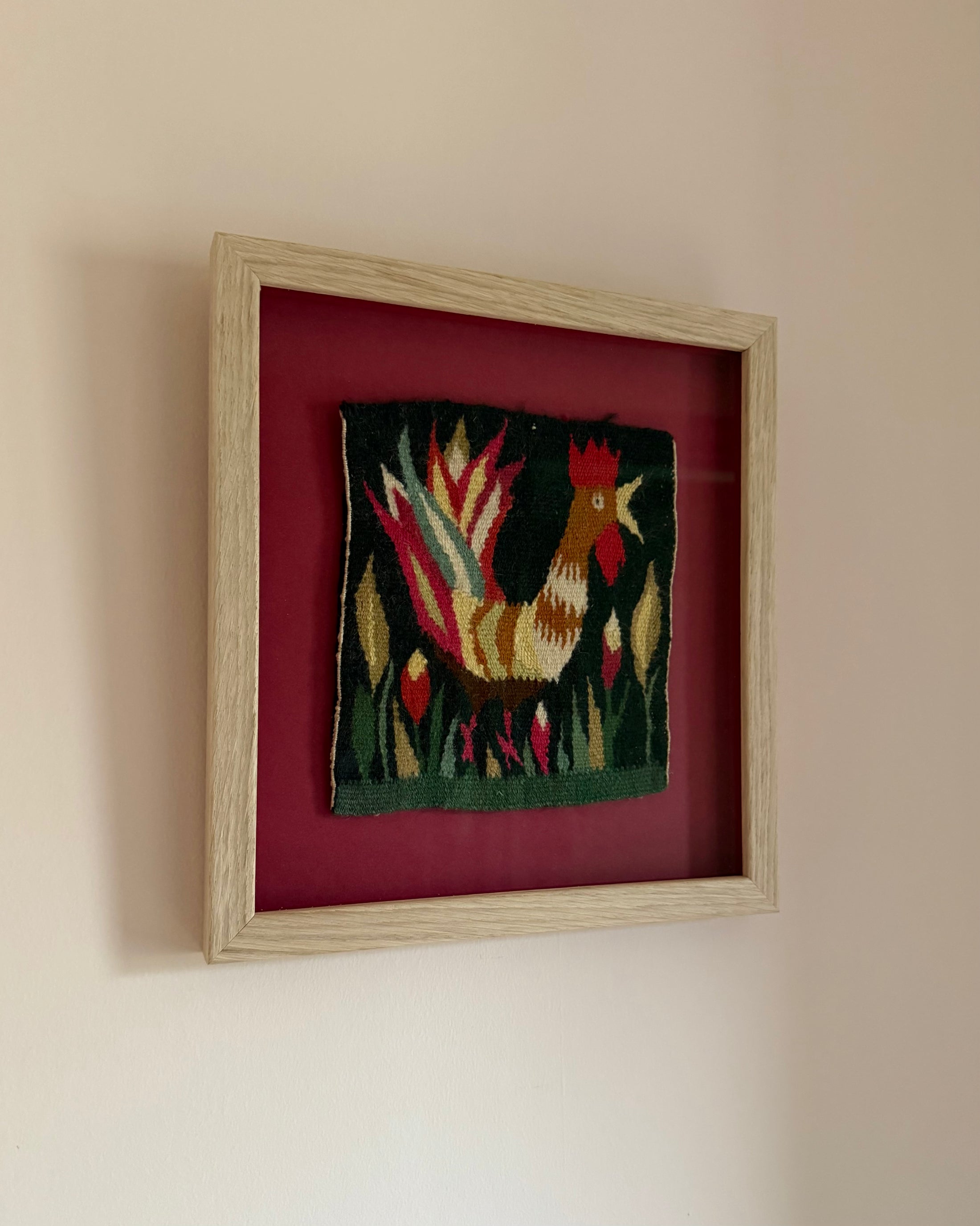 Framed Vintage Tapestry - The Rooster