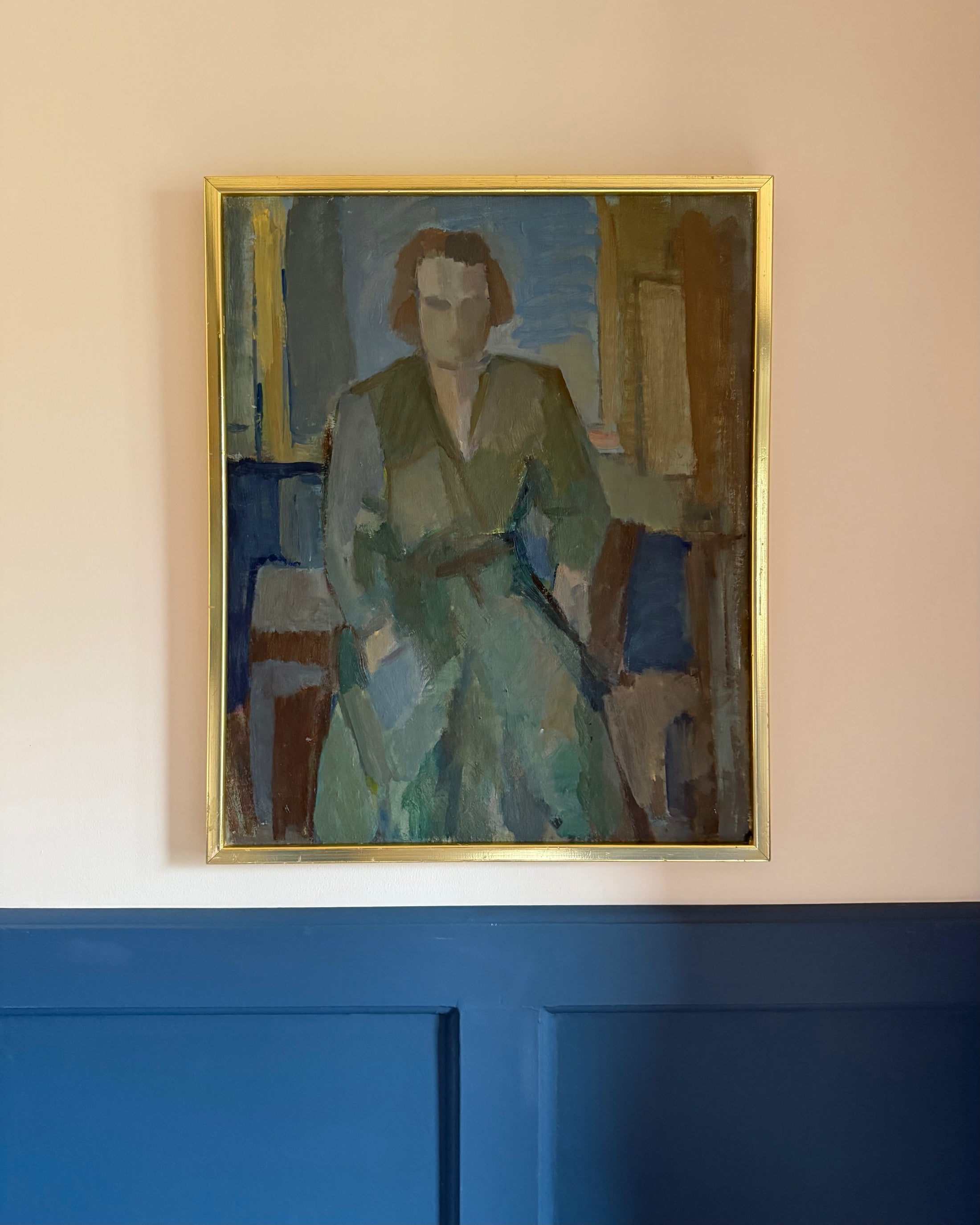 Figure in Brown and Blue