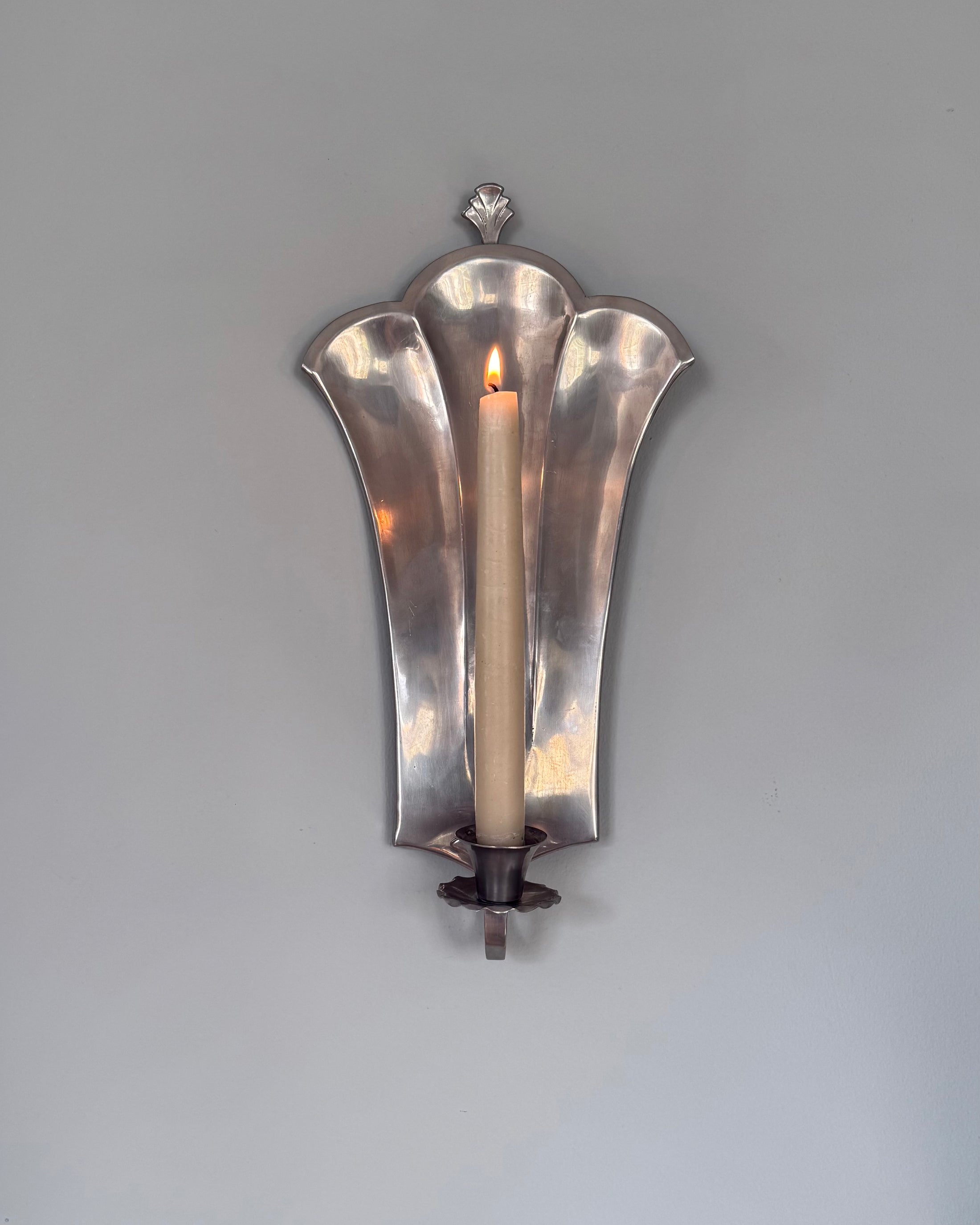 Pair of Art Deco Pewter Wall Sconces