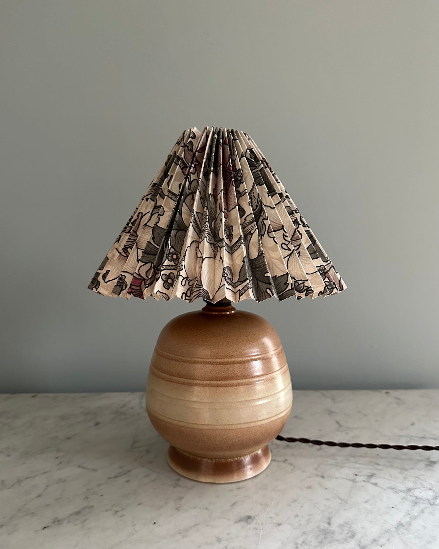 Brown Ceramic Table Lamp with Shade