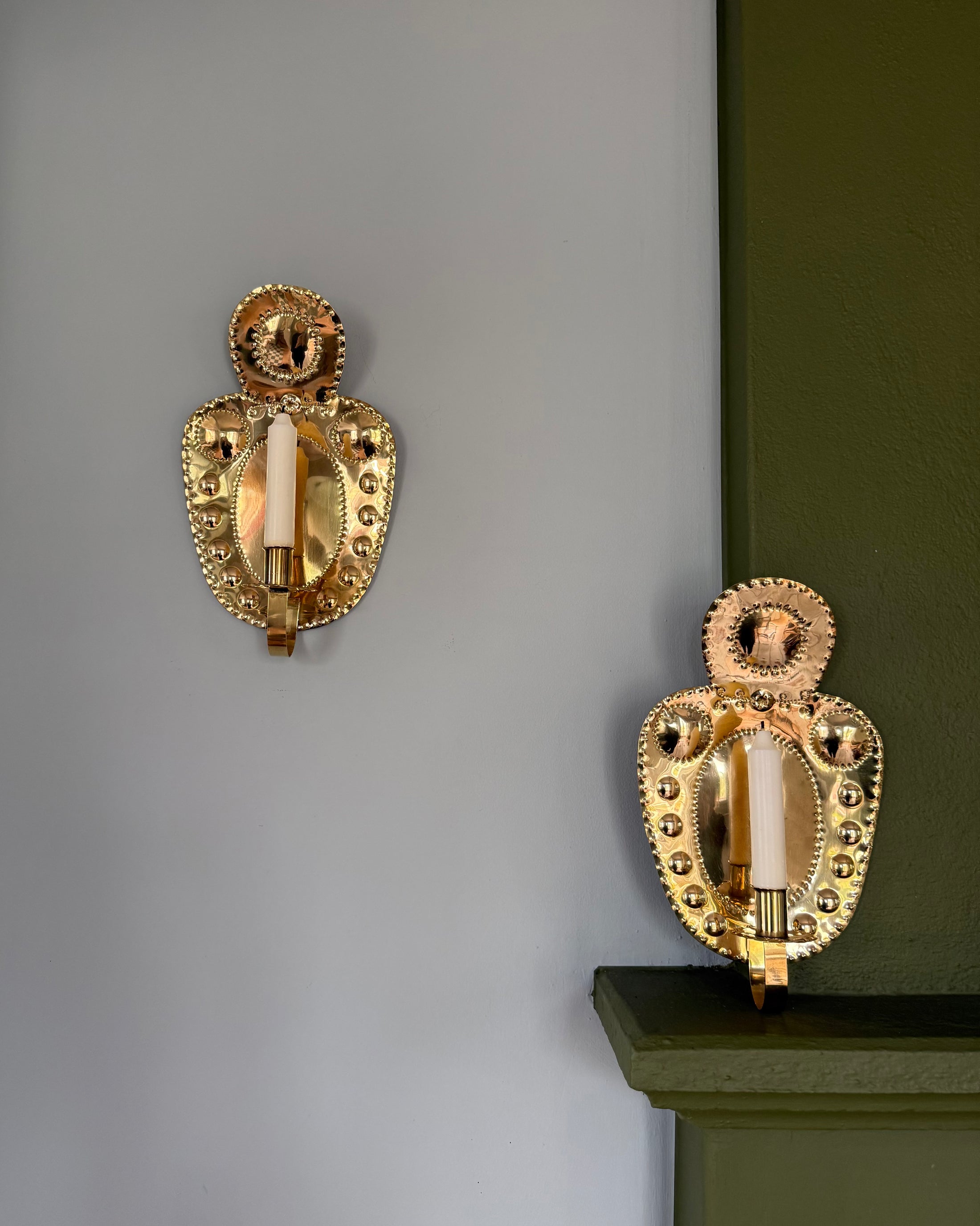 Pair of Brass Wall Sconces