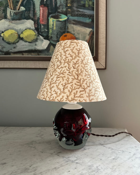 Vintage Table Lamp with Handmade Shade