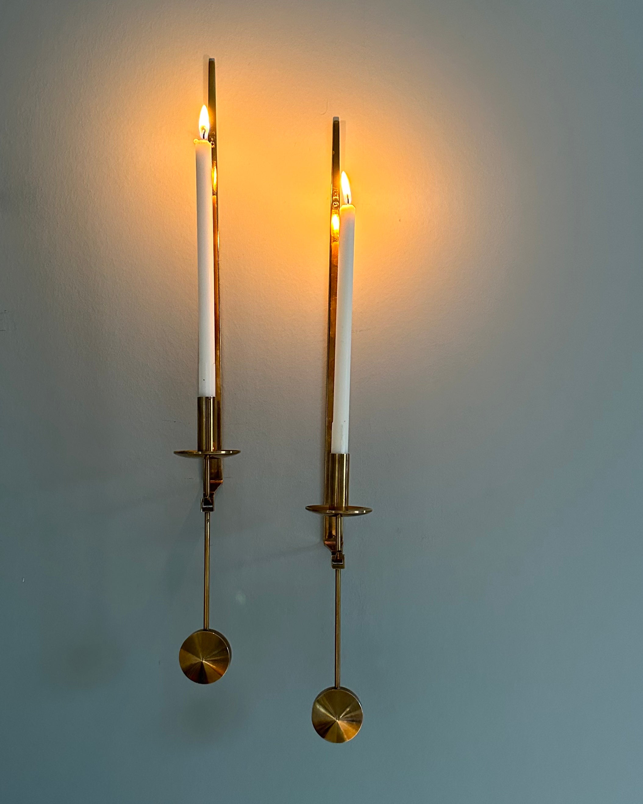 Pierre Forsell Brass Wall Candle Holders for Skultuna