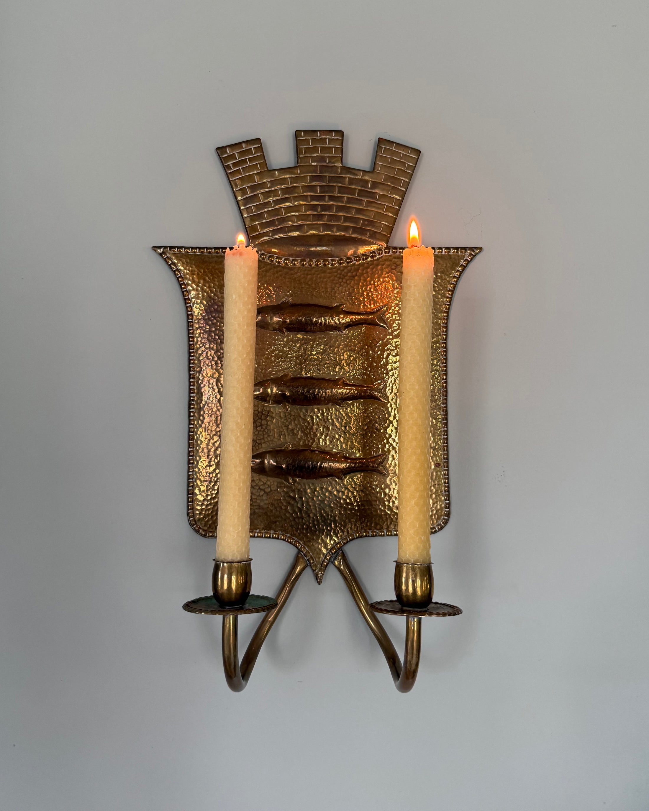 Pair of Brass Wall Sconces