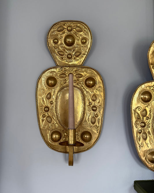 Pair of Large Brass Wall Sconces