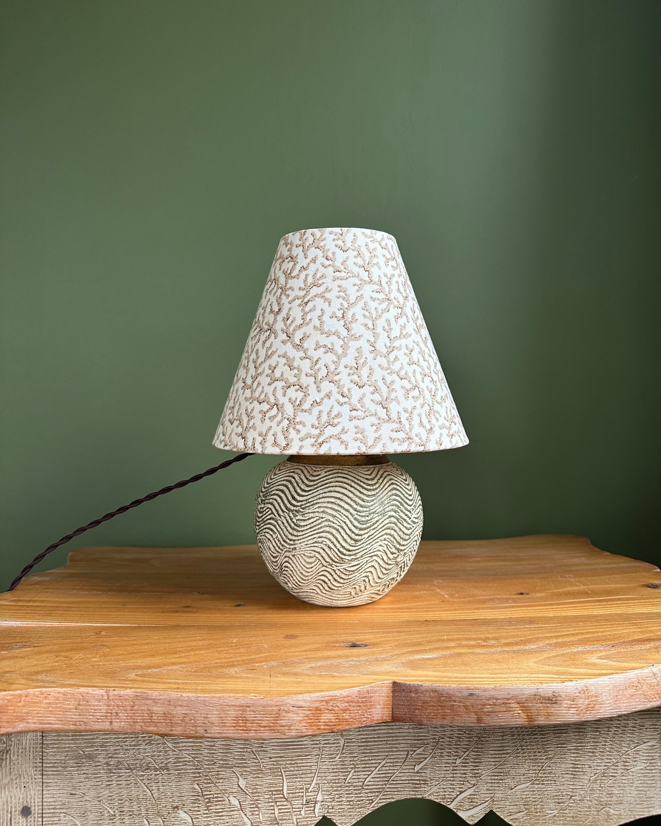 Vintage Table Lamp with Checked Shade