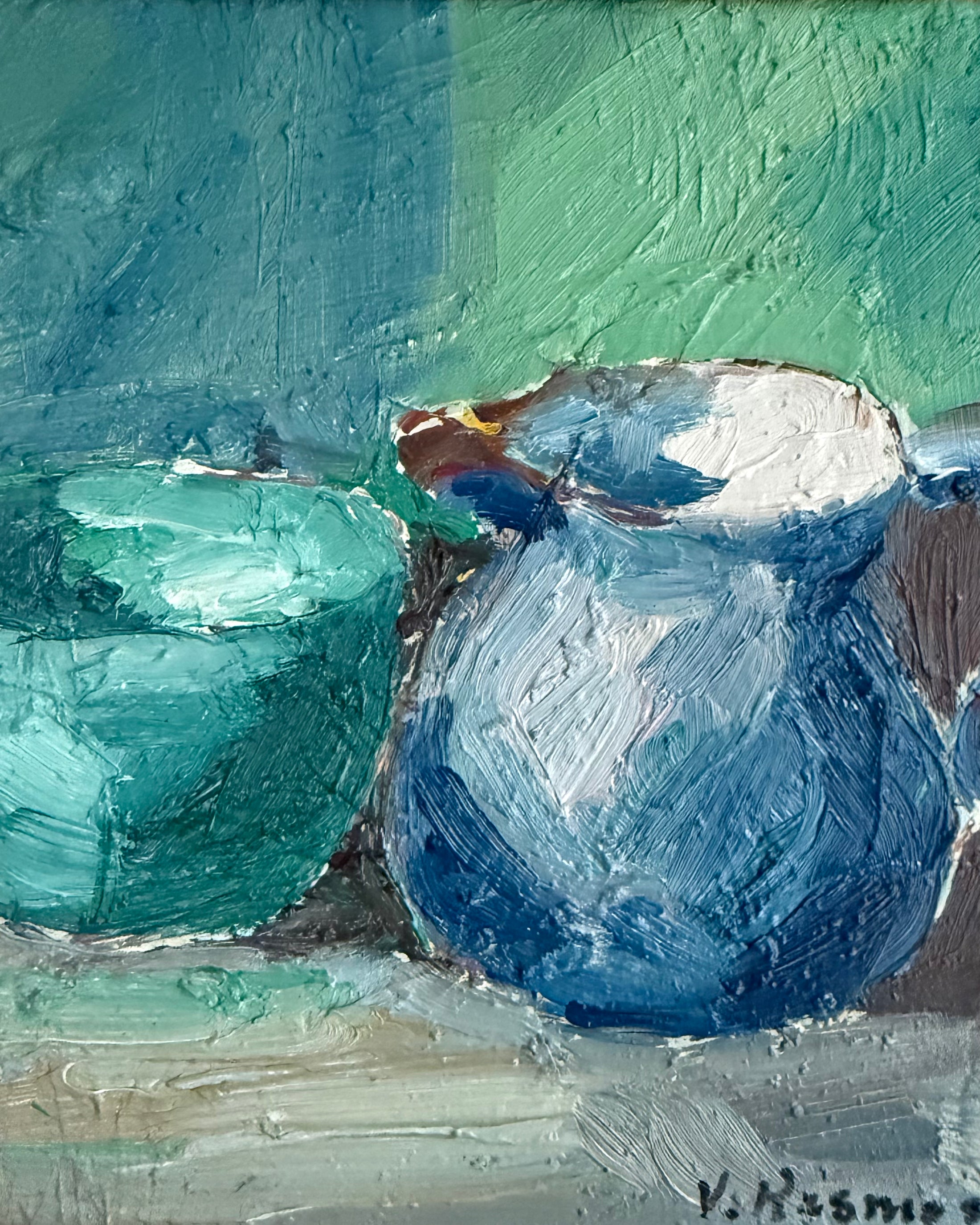 Small Still Life in Green and Blue