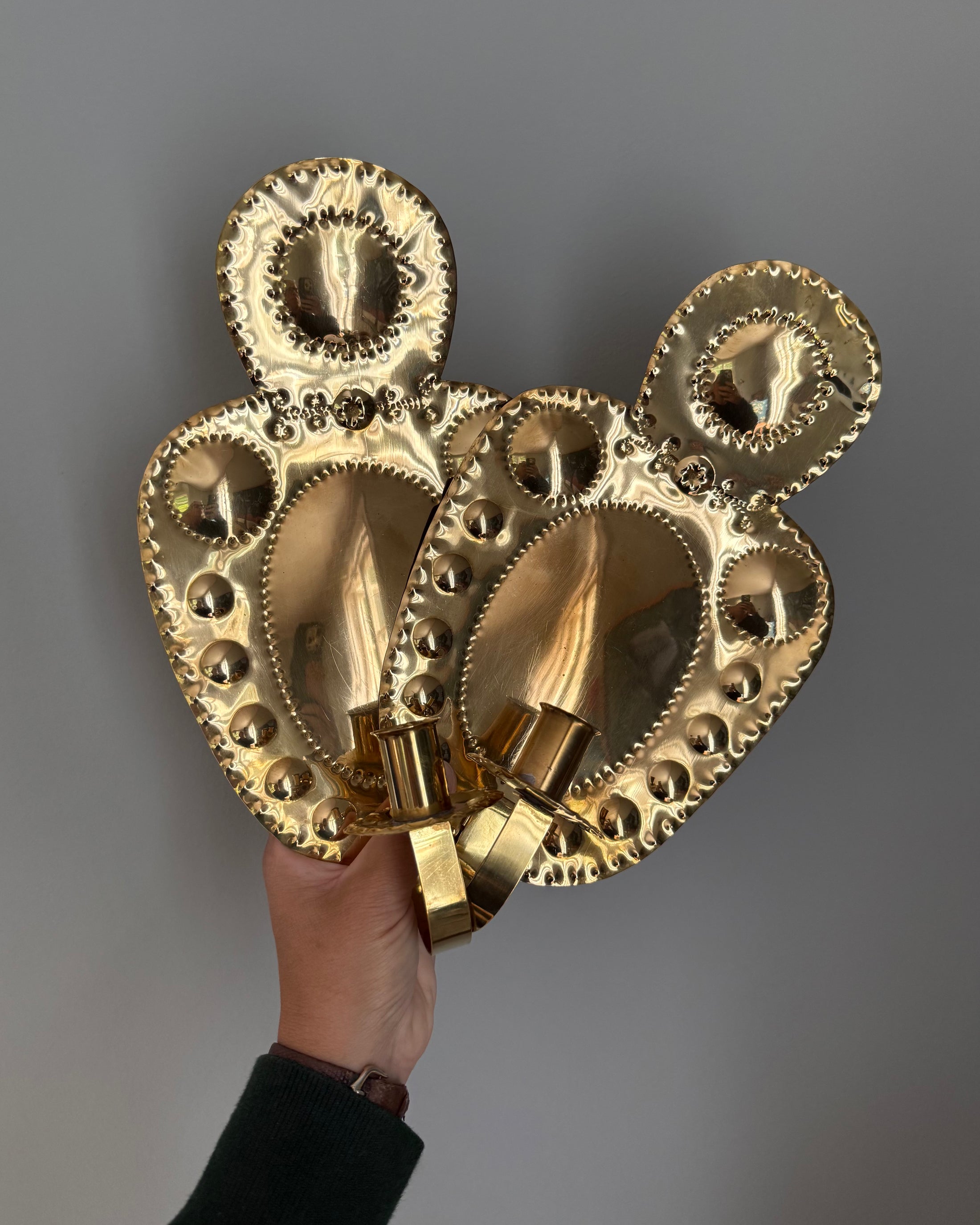 Pair of Brass Wall Sconces