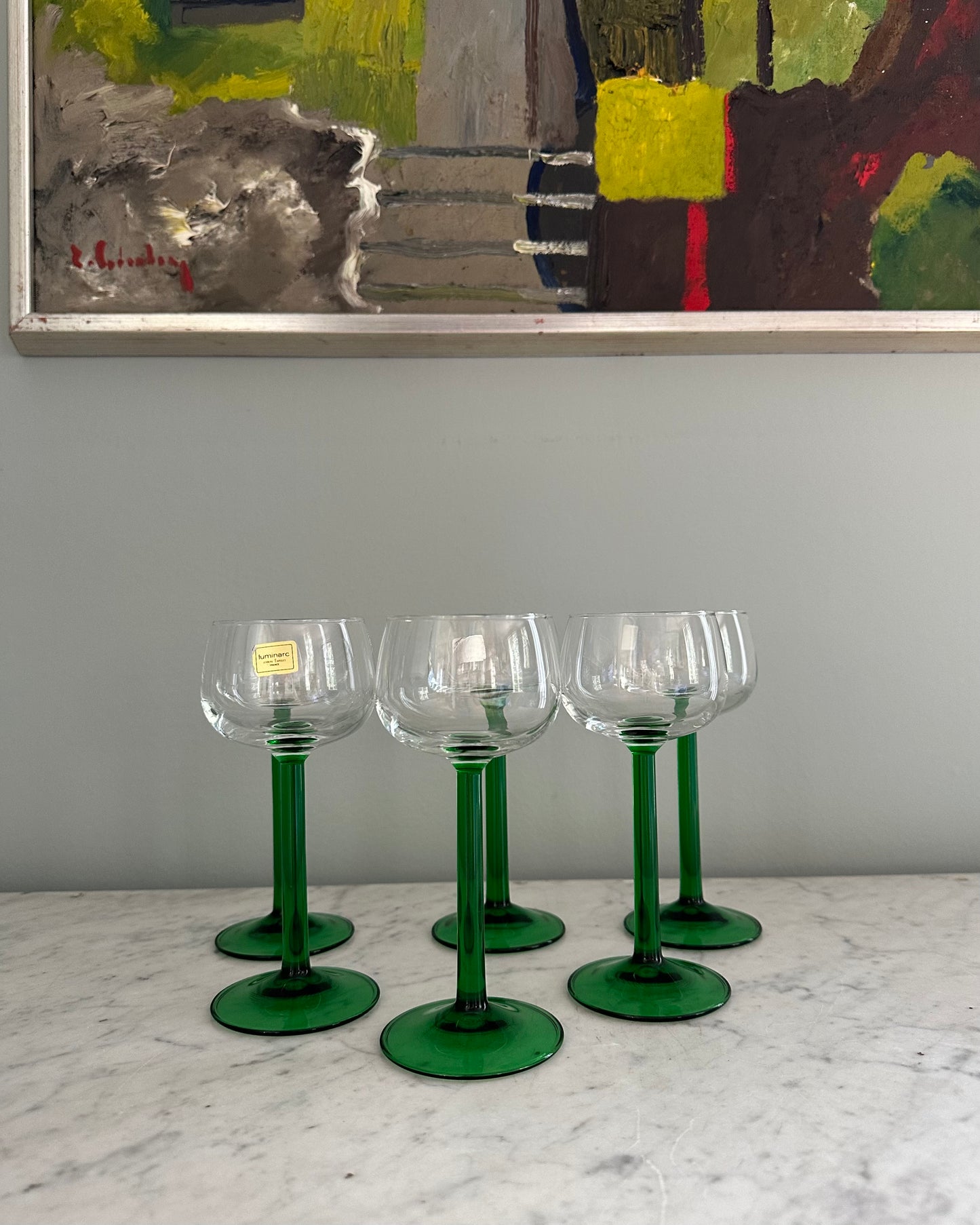 Set of Six Luminarc Vintage Wine Glasses