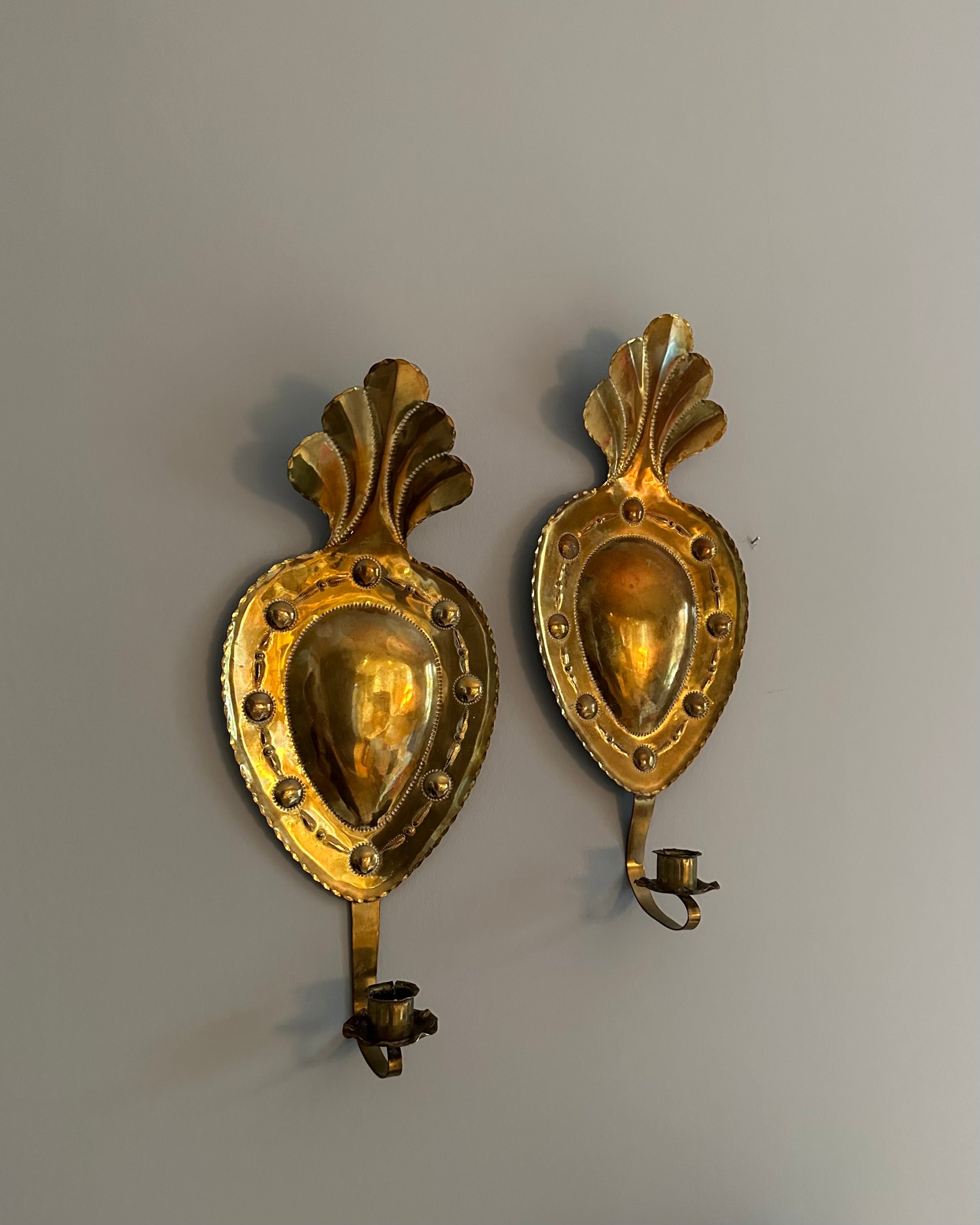 Pair of Brass Wall Sconces