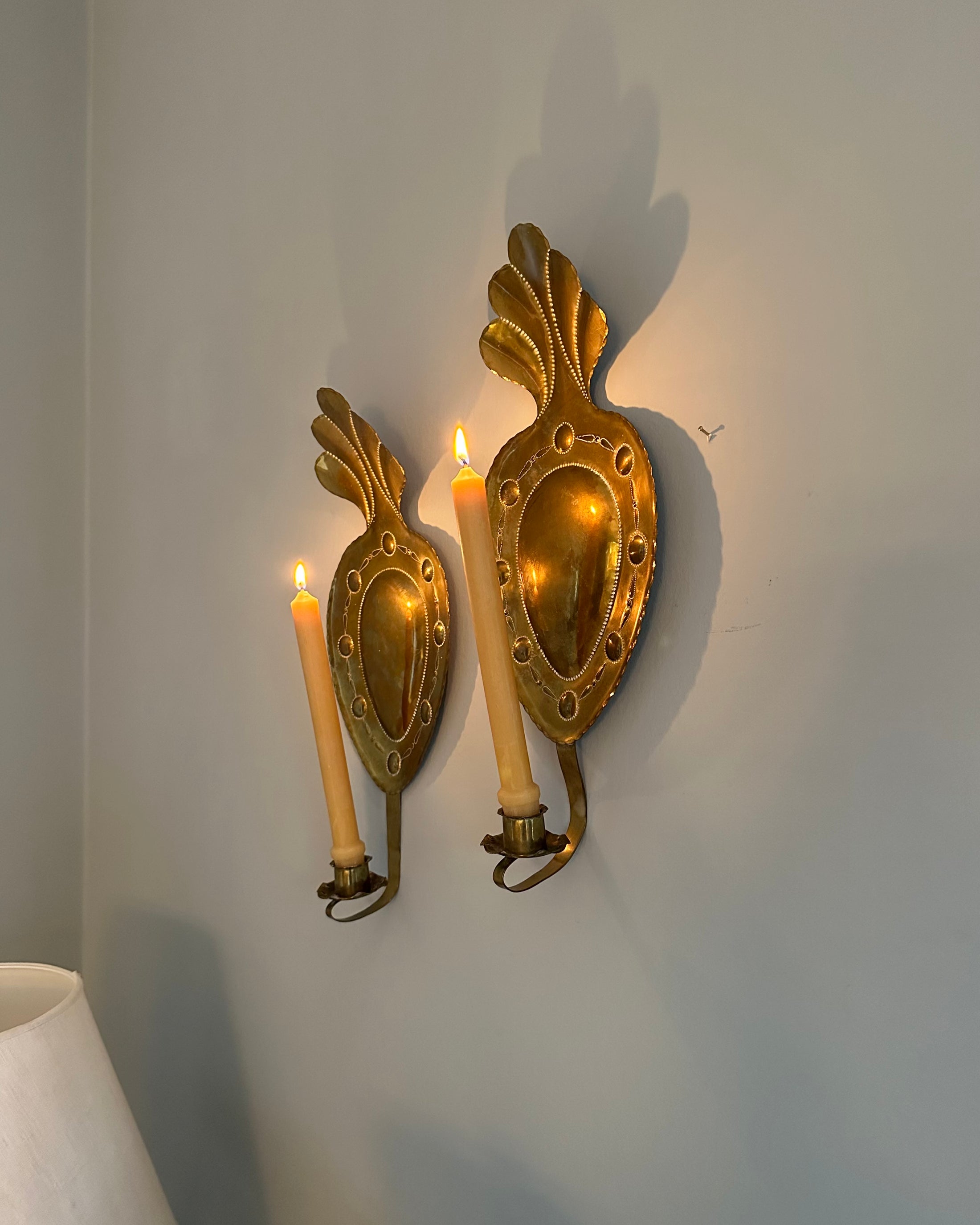 Pair of Brass Wall Sconces