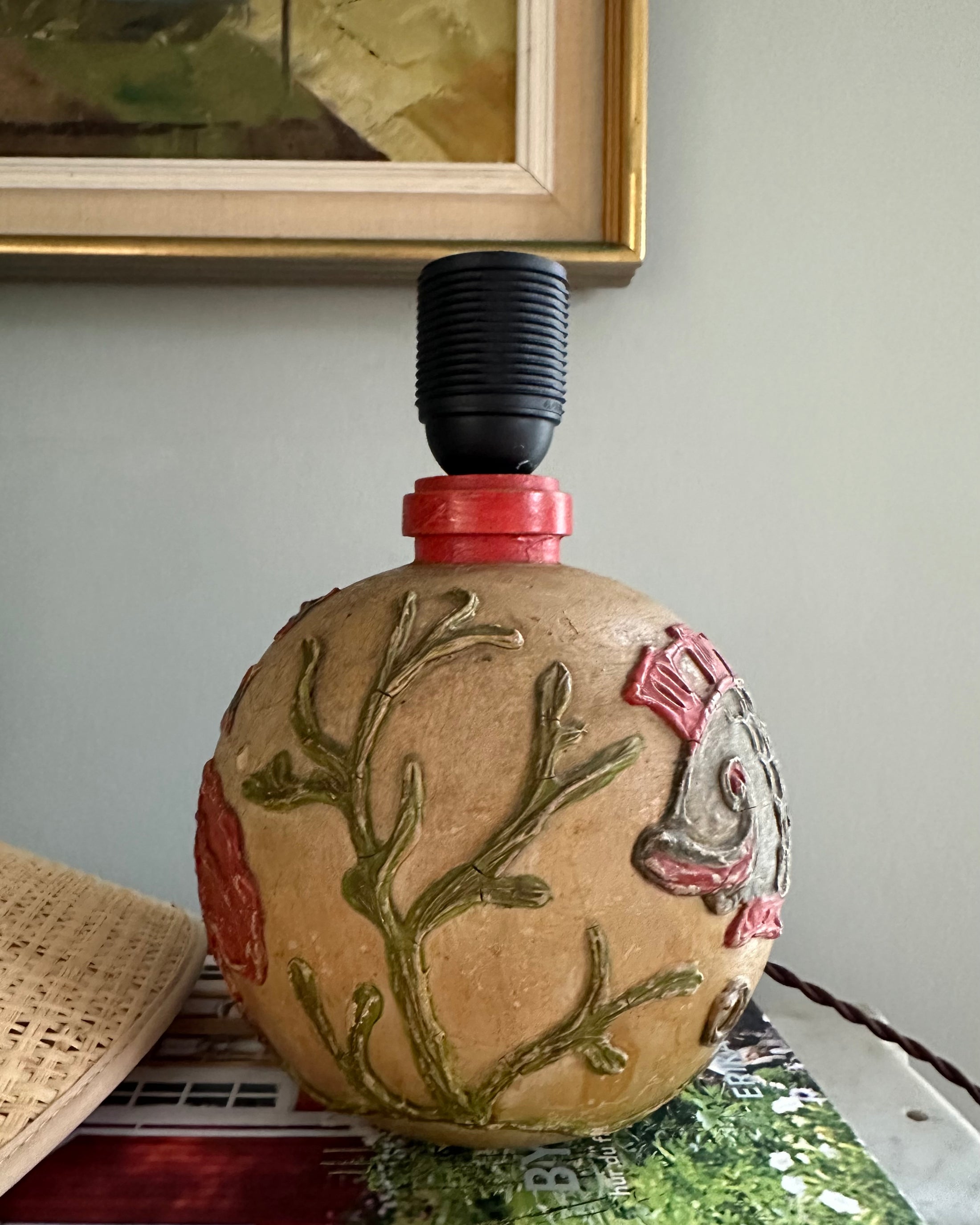 Rare Wooden Table Lamp with Shade