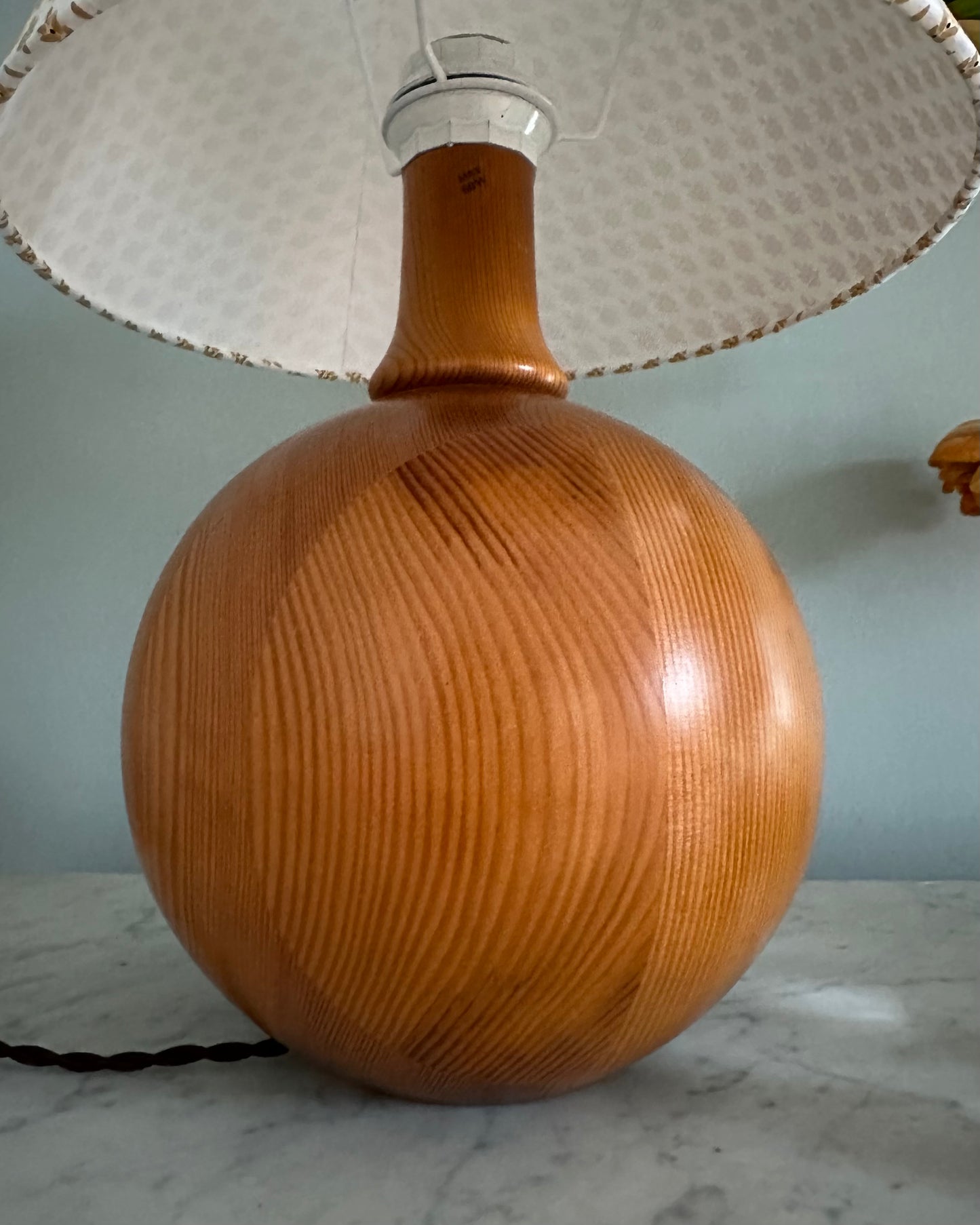 Large Wooden Table Lamp with Shade