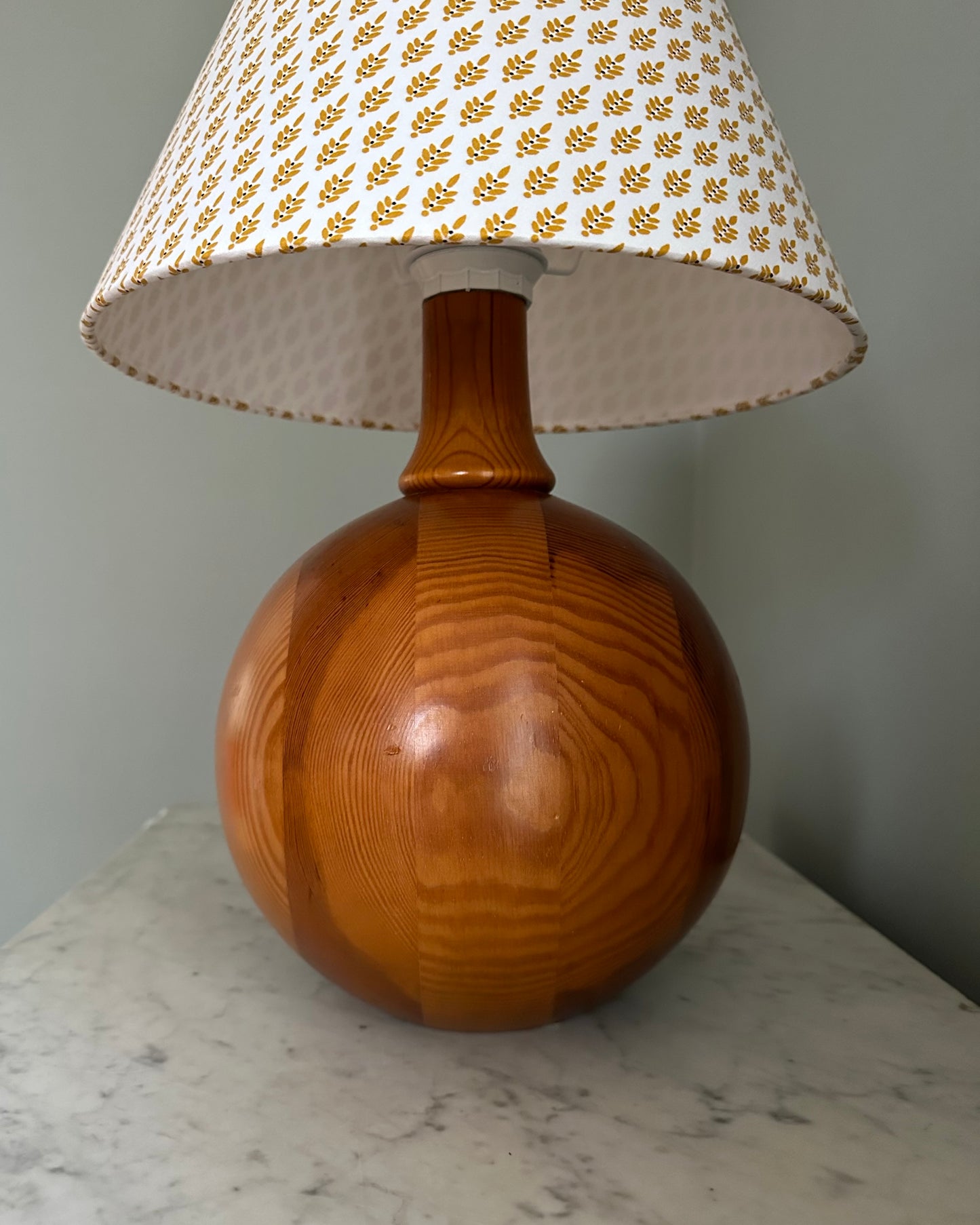 Large Wooden Table Lamp with Shade