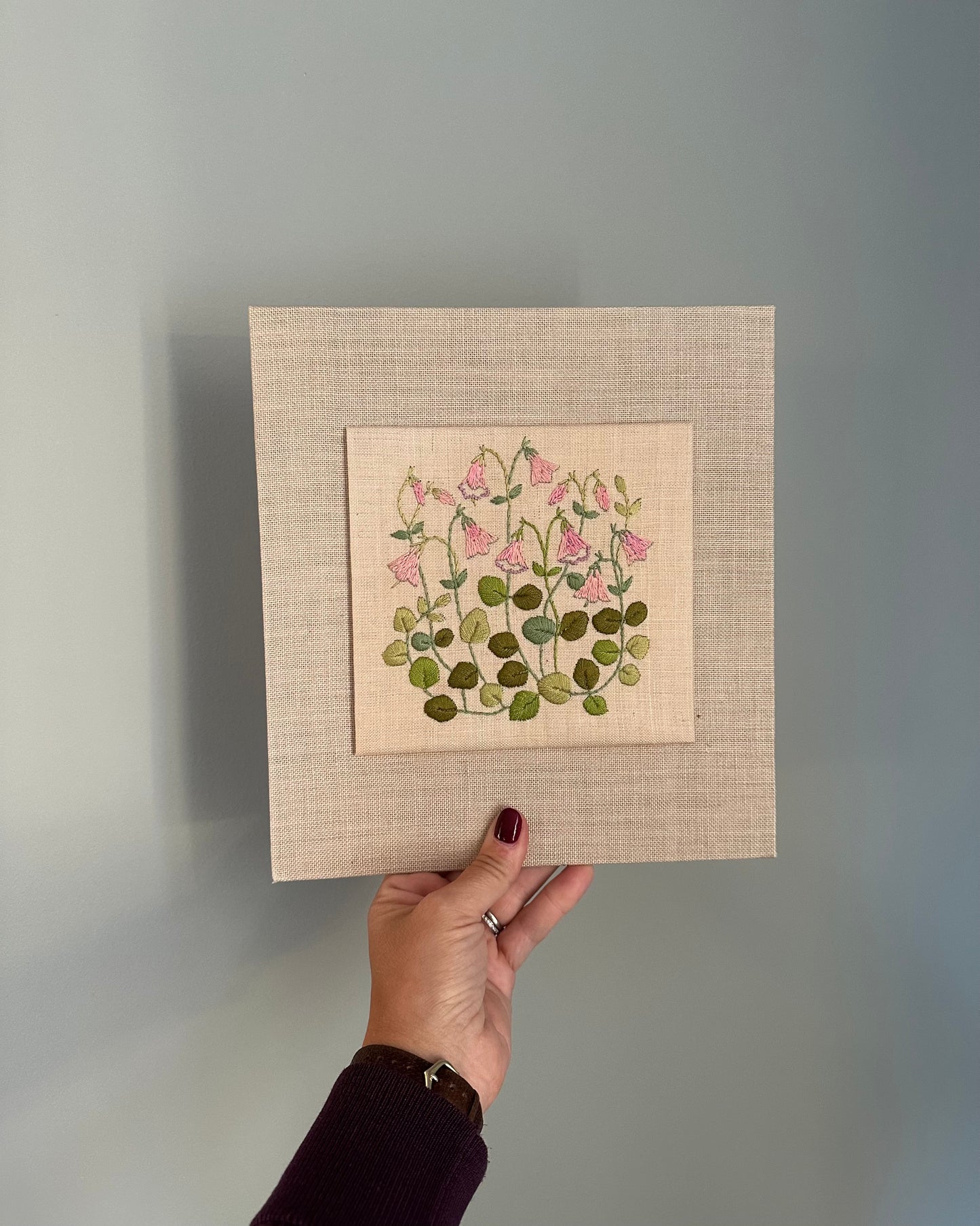 Set of Three Hand-Embroidered Flowers