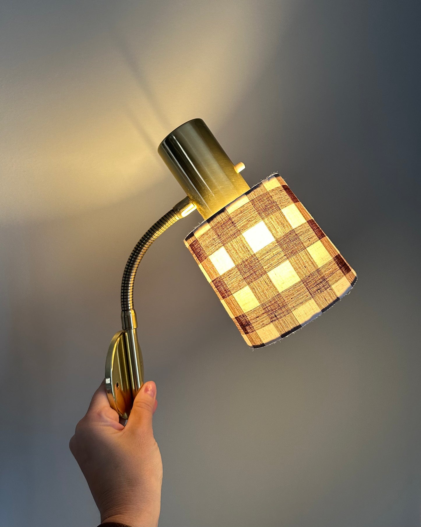 Vintage Wall Lamp with Checkered Shade