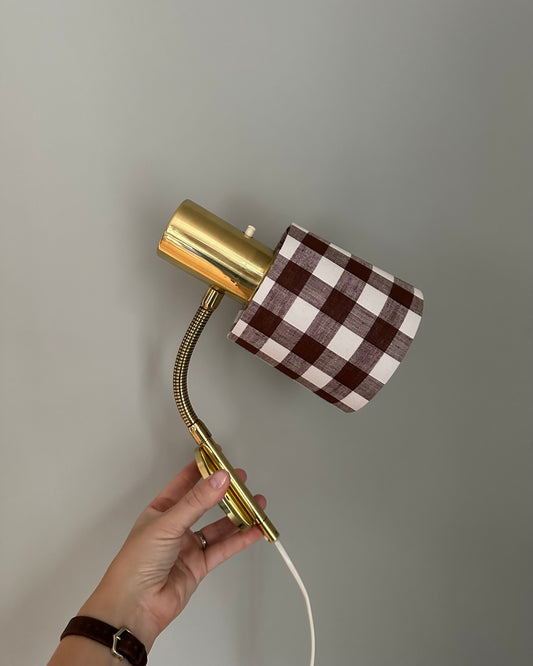 Vintage Wall Lamp with Checkered Shade
