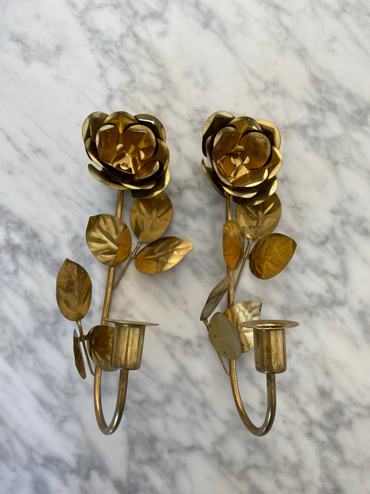 Brass wall candle holders