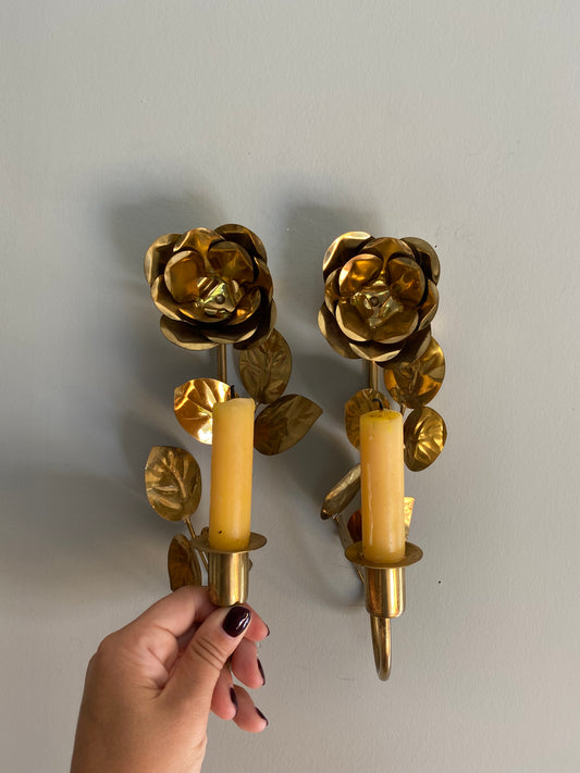 Brass wall candle holders