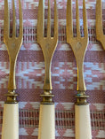 Load image into Gallery viewer, Set of 12 Brass Forks - "vickningsgafflar"
