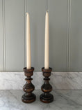 Load image into Gallery viewer, Pair of wooden candle holders
