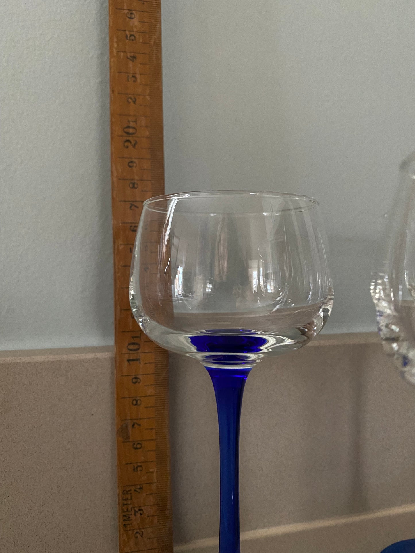 Set of six Luminarc vintage wine glasses