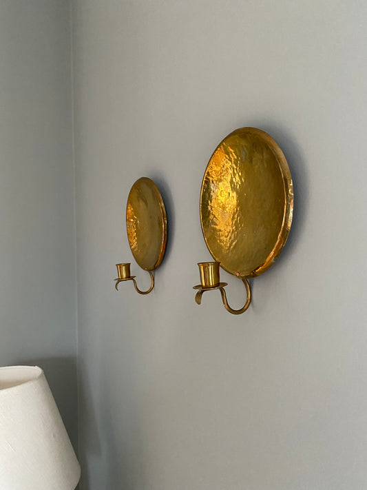 Pair of brass wall sconces