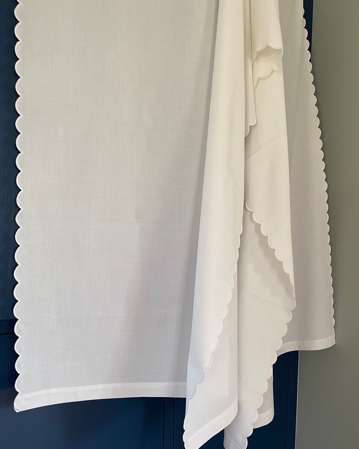 Vintage curtains with scallop edge
