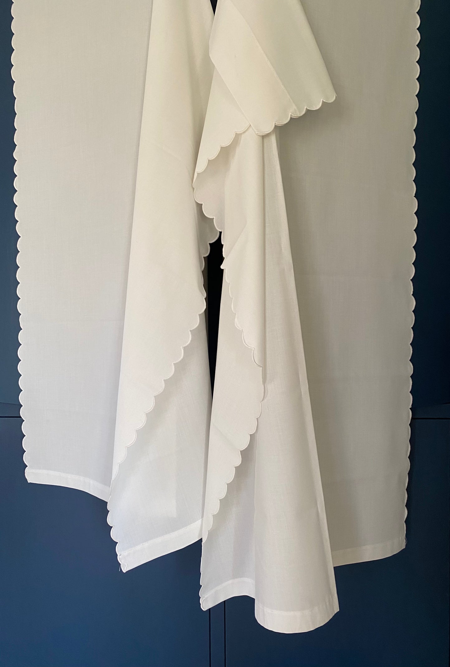 Vintage curtains with scallop edge