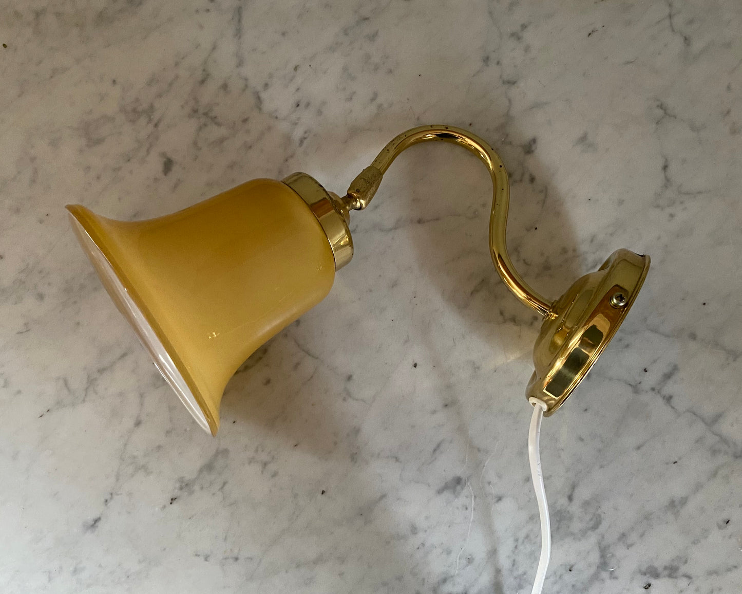 Vintage wall light with glass shade