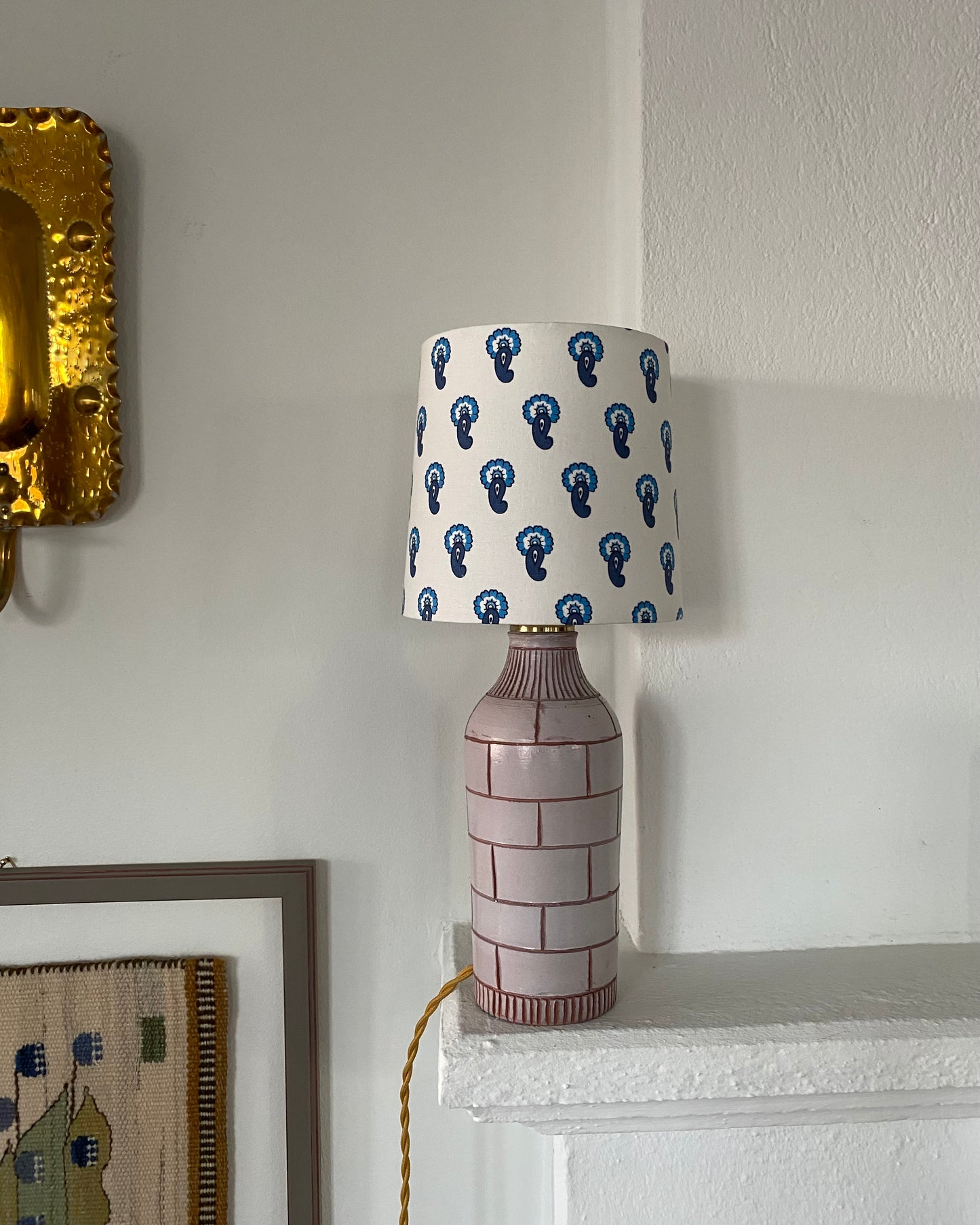 Mid Century Ceramic Table Lamp with Customized Shade