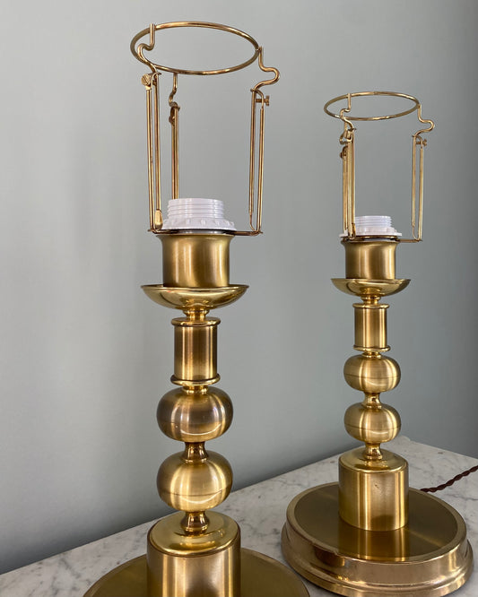 Pair of brass table lamps