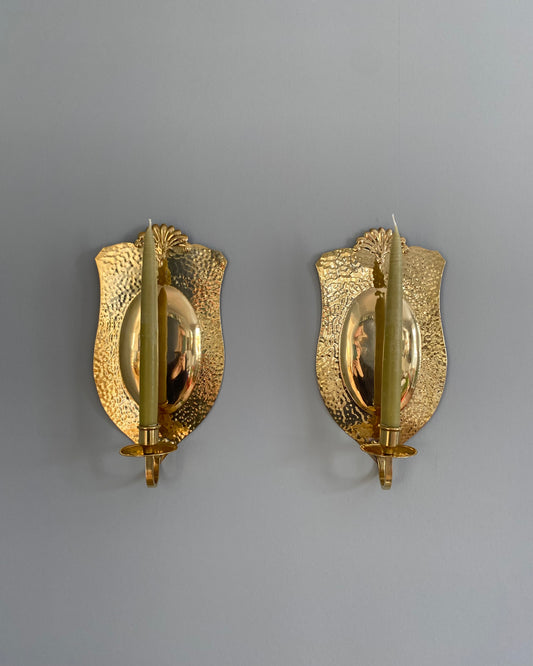 Pair of brass wall sconces