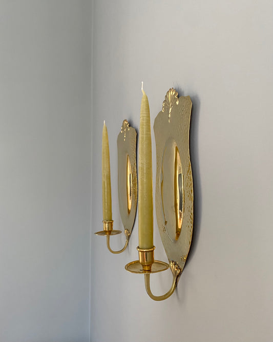 Pair of brass wall sconces