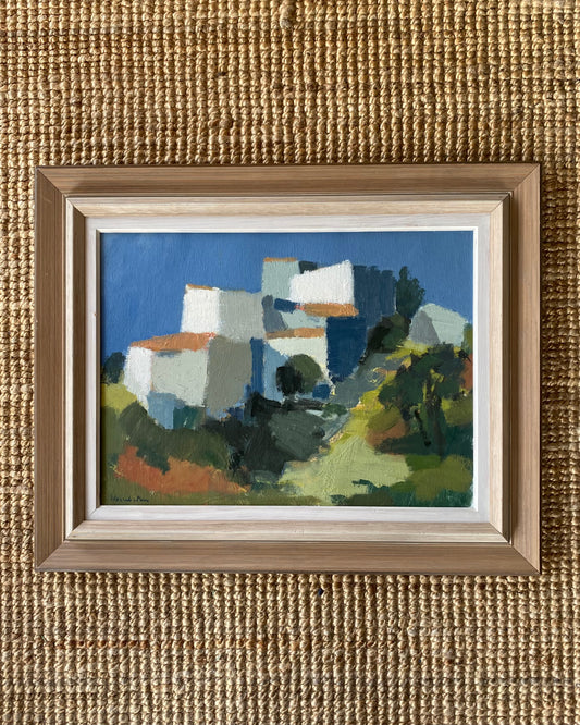 Framed Oil Painting, "Southern village" by Stig Wernheden